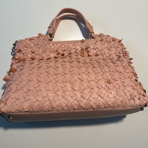 henri bendel Leather ruffled pink purse New W/o Tags - Picture 2 of 5